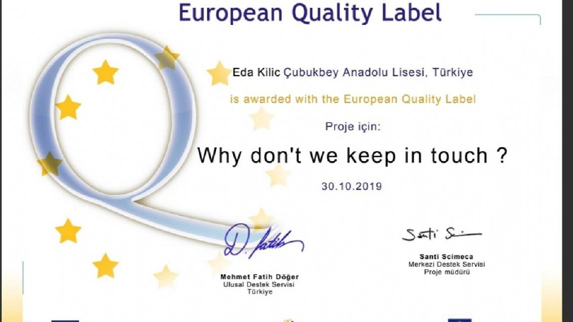 Okulumuz e-twinning Avrupa Kalite Etiketi Aldı